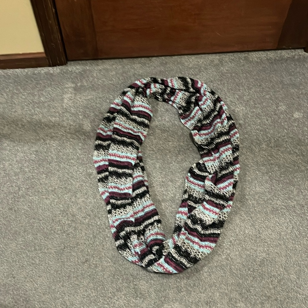 Vanity striped infinity scarf